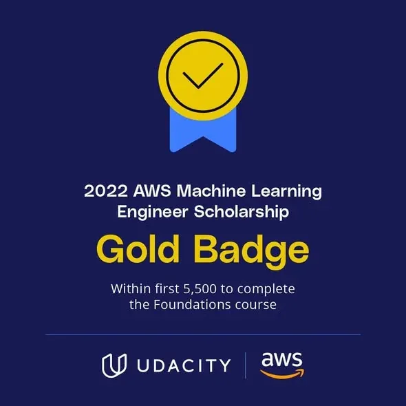 AWS × Udacity Gold Badge — recognition and event material 1