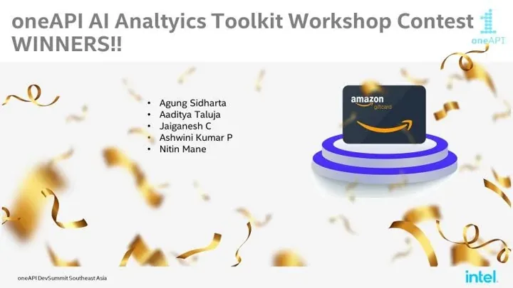 oneAPI AI Analytics Toolkit contest — recognition and event material 1