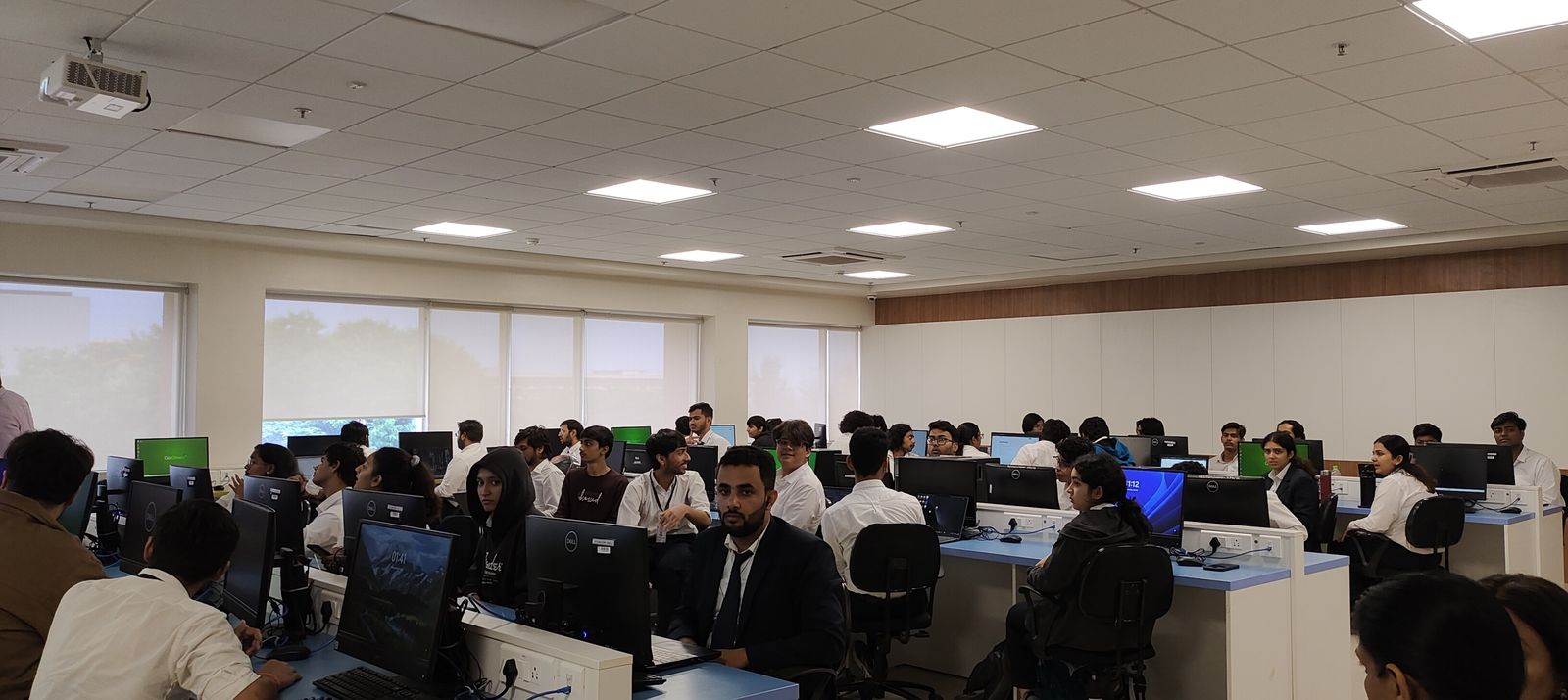 Students working through the Intel OpenVINO lab session, Pune