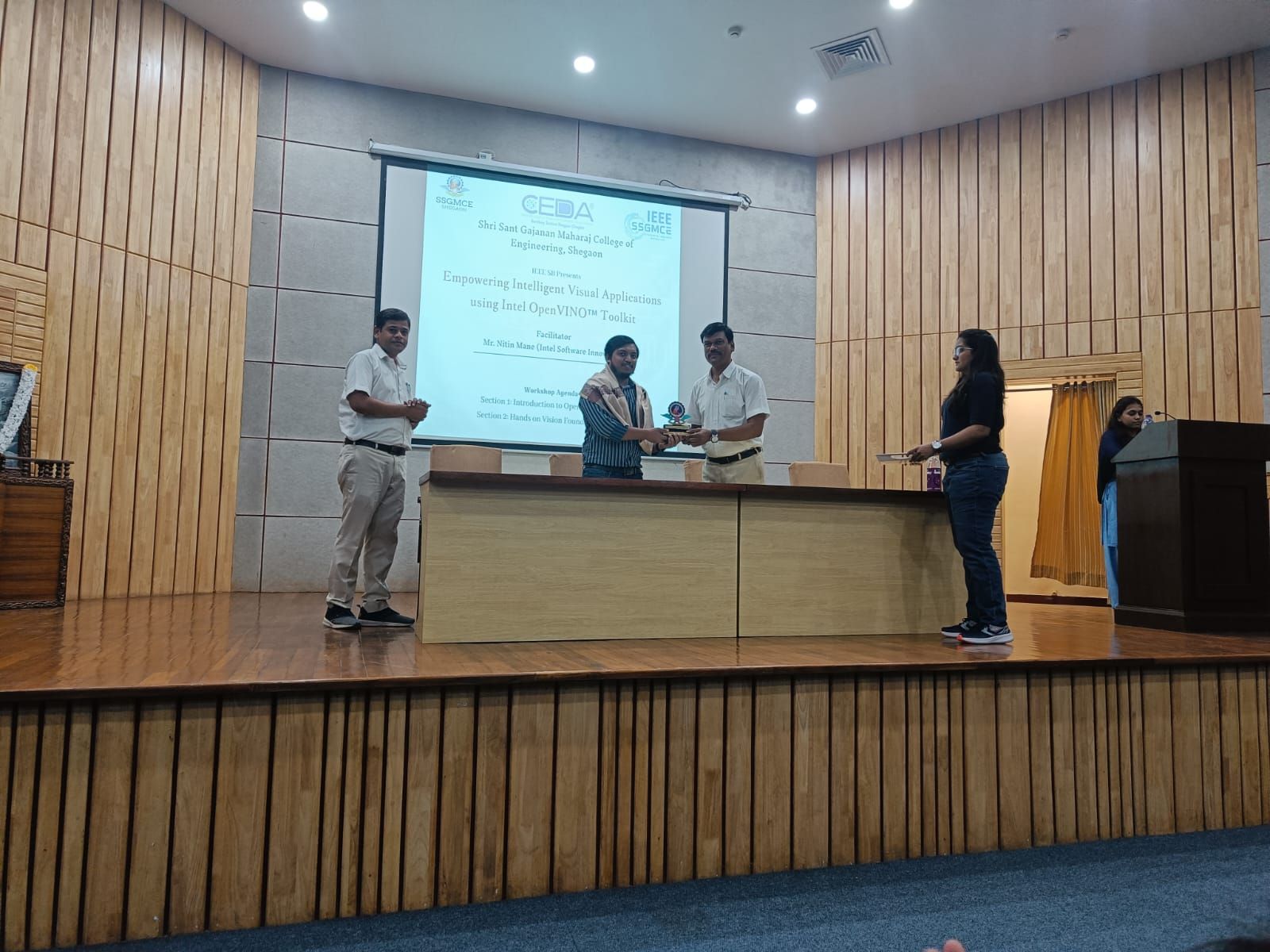 Inauguration of the Intel OpenVINO workshop at Shri Sant Gajanan Maharaj College of Engineering, Shegaon