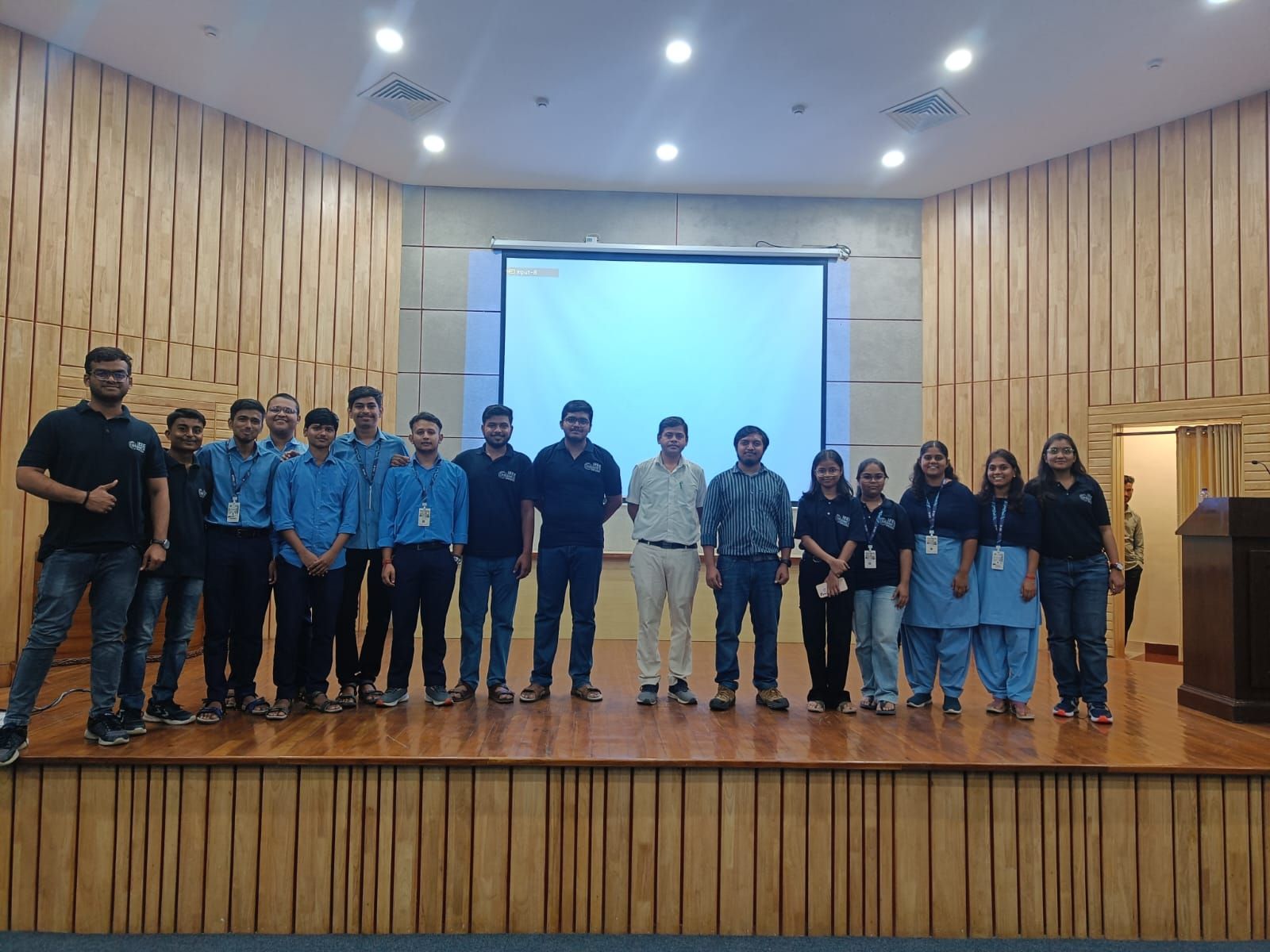 Group photo with student volunteers, OpenVINO workshop, Shegaon